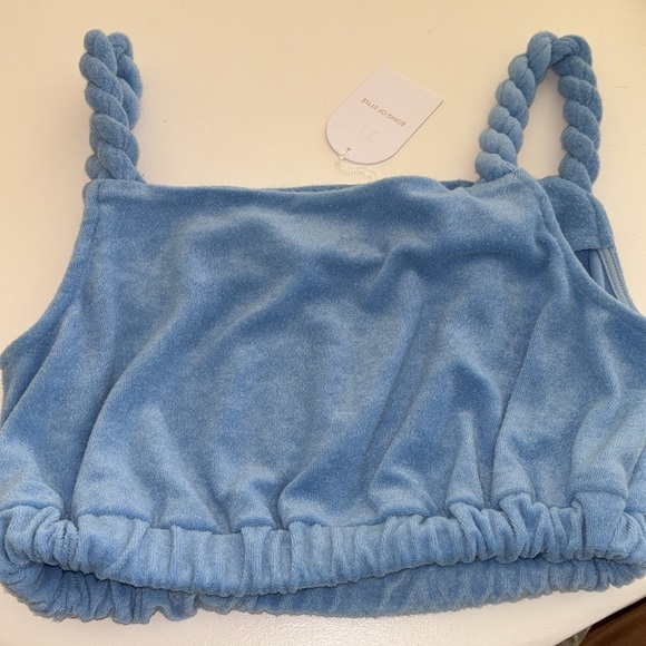 New Song of Style blue terry crop top XS - Picture 5 of 7